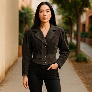Vintage GIII Black Leather Jacket S | Cropped Boho Moto Style | Flash Sale
